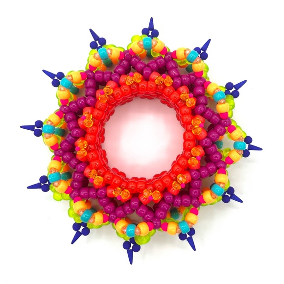 🪔”Diwali Festival of Lights”🪔 3D UFO PLUR Rave Custom Kandi Cuff - Picture 2 of 9